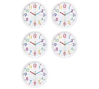 Juyutdey 5X Learning Clock for Kids - Telling Time Easily, Non-Ticking, Battery Operated, Silent, Colorful Teaching Time Clock