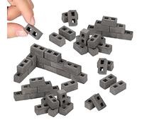 Juyutdey 60 Packs Cinder Blocks 1/12 Scale Mini Bricks Concrete Miniature Bricks Tiny Landscaping Dollhouse Accessories