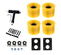 Juyutdey 80A Skateboard Wheels Replacement with Bearings Longboard PU Wheels Cruiser Wheels Street Upgrade Replacement, Yellow