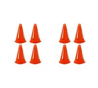 Juyutdey 8X Plastic Cones - Mini Sports Cones for Drills + Practice - Flexible Orange Goal Cones for Training + Games - 9 Inches