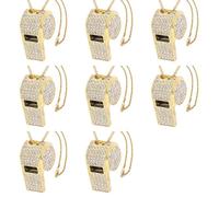 Juyutdey 8X Whistle, Metal Crystal Rhinestone Whistle, Shining Whistle with Keychain for Referees, Coaches, Teachers
