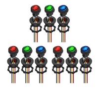 Juyutdey 9x Round Rocker Switch 12V 20A UL Listed Waterproof Marine Round Toggle Switch LED Lighted on Off Switch 3 Color