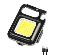 Juyutdey COB Flashlight,500Lumen Bright Rechargeable Keychain Mini Flashlight 3 Light Mode with Bottle Opener for Fishing,Camping