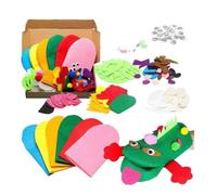 Juyutdey DIY Felt Sock Puppet Crafting Kit for Kids with Pompoms& Googly Eyes, Hand Puppet Making Set for Storytelling Role Play