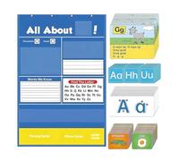 Juyutdey Homeschool Classroom Alphabet Learning Pocket Chart Interactive Letter Handwriting Practice Tool for Preschool