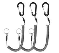 Juyutdey Pack of 3 Spiral Key Chains, Outdoor Spiral Cable,Retractable Safe Rope, Accessories with Clip Made of Aluminium Alloy