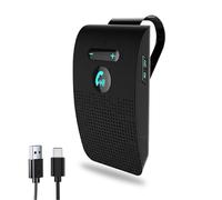 JUZELY Hands Free Car Phone Kit Bluetooth for VW Sharan 2004-2010 2010-2025, Visor Clip Wireless Speaker with Power on, Dual Connection, Type-C