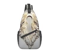 JUZGTSIT Angel Wing Print Shoulder Bag,Crossbody Sling Backpack,Sling Bag Chest Bag,Daypack for Women Men Travel Hiking