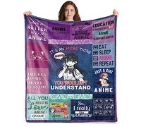 JUZGTSIT Anime Lovers Gifts: Funny Anime Throw Blanket for Women & Girls - 125x150cm