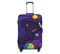 JUZGTSIT Autumn Leaf Astronaut On Mission in Outer Space, Large Elastic Luggage Cover Suitcase Covers Protector
