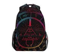 JUZGTSIT Bill Cipher Wheel Zodiac School Backpack Book Bag Travel Daypack