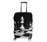 JUZGTSIT Black and White Chess for Carry on for TSA Approved Sleeve Fits 18-32 Inch, Style, Small Elastic Luggage Cover Suitcase Covers Protector