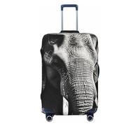 JUZGTSIT Black and White Elephant for TSA Approved, Fit 18-32 Inch, Black Elastic Luggage Cover Suitcase Covers Protector