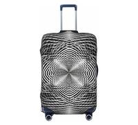 JUZGTSIT Black and White Geometric Shape Art for TSA Approved, Fit 18-32 Inch Elastic Luggage Cover Suitcase Covers Protector