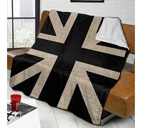 JUZGTSIT Black and White Union Jack Flannel Fleece Blanket Air-Conditioning Blanket Throw Ultra-Soft Velvet Plush Throw Blanket