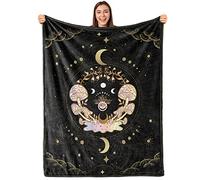 JUZGTSIT Black Mushroom Soft Decor Fleece Blanket Fuzzy Soft Plush Eyes Gifts Sun Moon Blanket for All Season Throws for Home Couch Bed Sofa Livingroom Office 50"x60"