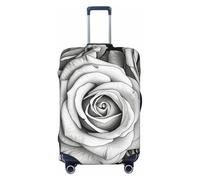 JUZGTSIT Black White Rose for TSA Approved, Fit 18-32 Inch, Black, S Elastic Luggage Cover Suitcase Covers Protector