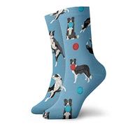 JUZGTSIT Border Collie Dog Socks Soft Running Hiking Work Sock Comfort Breathable Casual Sox for Men Women
