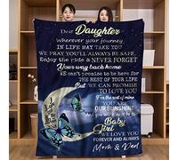 JUZGTSIT Christmas & Birthday Gifts for Daughter - Cozy Butterfly Blanket from Mum and Dad Bed Blanket Love Gifts to Adult Daughter 125x150cm
