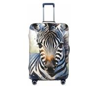 JUZGTSIT Cute Zebra Watercolor for TSA Approved, Fit 18-32 Inch, Black, XL Elastic Luggage Cover Suitcase Covers Protector
