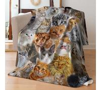 JUZGTSIT Fleece Throw Blanket Fuzzy Soft Cozy Blankets and Throws Warm Lightweight Plush Lap Blanket for Women Men es Cute Cats Pattern 125x150cm