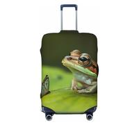 JUZGTSIT Frog and Butterfly for TSA Approved, Fit 18-32 Inch, Black, XL Elastic Luggage Cover Suitcase Covers Protector