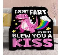 JUZGTSIT Funny Dinosaur Blanket Gift for Girls Boys- Soft Flannel Dino Throws Blankets Funny Gift for Teen Women Men Adult Cute Dinosaur Lover Gifts 125x150cm