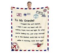JUZGTSIT Grandad Gift Bed Throw Blankets 130x150cm for Grandpa Grandfather from Granddaughter Grandson Grandad Birthday Father's Day (GRANDAD-1)