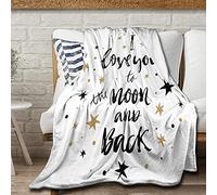 JUZGTSIT I Love You to The Moon and Back Flannel Blanket Throw Soft Warm Plush Lightweight Microfiber for Bed Couch Chair for pet 76x102cm