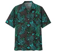 JUZGTSIT Jellyfish Hawaiian Shirts for Men - Button Mens Hawaiian Shirts Short Sleeve Series 21