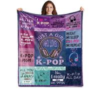 JUZGTSIT K-Pop Lovers Gift - K-Pop Theme Throw Blanket for Fans - Funny Gift for Women & Girls - Graduation or Birthday - 100x125cm
