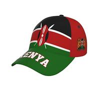 JUZGTSIT Kenya Flag Kenyans Baseball Cap Full Print Adult Men Hat Patriotism Supporter Soccer Caps Black
