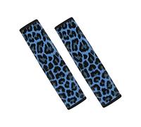 JUZGTSIT Leopard Auto Seat Belt Covers Blue Cheetah Print Car Seat belt Pads 2PCS Car Accessories Backpack Shoulder Strap Pads 2pcs 20x30CM