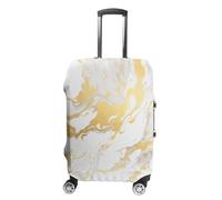 JUZGTSIT Marble Print (M(22-24inch),White Gold) Elastic Luggage Cover Suitcase Covers Protector