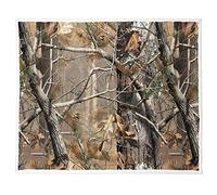 JUZGTSIT Sherpa Fleece Blanket Throw for Couch Bed Warm Soft Comfy Heavy Thick Blankets for Winter Tree Camo Hunting Camouflage Real Froest Woodland Throws,60 x 80 inches