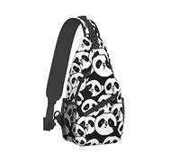 JUZGTSIT Sling Bag, Wild Horses Crossbody Sling Backpack Travel Hiking Chest Bag Daypack For Purses Shoulder Body Bag Women Men'S, Panda Face Sling Backpacks
