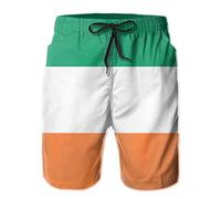 JUZGTSIT Swim Shorts Mens Flag of Ireland Swim Trunks Quick Dry Summer Surf Beach Shorts with Pocket Drawstring Black