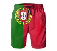 JUZGTSIT Swim Shorts Mens Portugal Flag Swim Trunks Quick Dry Summer Surf Beach Shorts with Pocket Drawstring Black