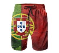 JUZGTSIT Swim Shorts Mens Portugal Portuguese Flag Swim Trunks Quick Dry Summer Surf Beach Shorts with Pocket Drawstring Black
