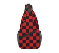 JUZGTSIT Unisex Black Red Sling Backpack Crossbody Shoulder Chest Bag Daypack Bags For Men Women