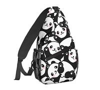 JUZGTSIT Unisex Funny Panda Sling Backpack Crossbody Shoulder Chest Bag Daypack Bags For Men Women