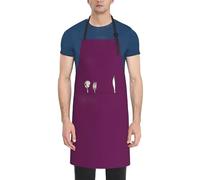JUZGTSIT Unisex Morning Glory Purple Large Personalised Print Waterproof Polyester Cooking Apron For Chef Home Kitchen Painting Gardening BBQ