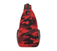 JUZGTSIT Unisex Red Black Sling Backpack Crossbody Shoulder Chest Bag Daypack Bags For Men Women