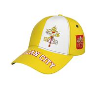 JUZGTSIT Vatican City Flag Baseball Cap Full Print Adult Men Hat Patriotism Supporter Soccer Caps Black