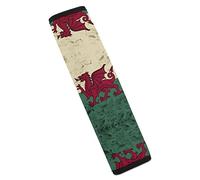JUZGTSIT Vintage Welsh Flag Car Seat Belt Cover Funny Belt Pads Comfortable Seat Straps Shoulder Cushions Cute Car Accessories One Size 2pcs 20x30CM
