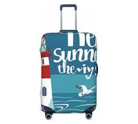JUZGTSIT Watercolors with Gull Lighthouse l Theme Cartoon Like Print Baggage Fits 18-22 Inch Elastic Luggage Cover Suitcase Covers Protector
