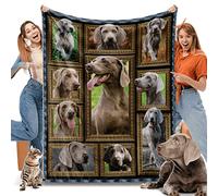 JUZGTSIT Weimaraner Dog Blanket for Women Men Kids, Weimaraner Gifts for Dog Lover, Soft Cozy Lightweight Warm Flannel Blankets and Throws for Sofa Living Room Decor, 50" x 60" Throw Size