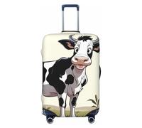 JUZGTSIT White and Black Cow for TSA Approved, Fit 18-32 Inch, Black, L Elastic Luggage Cover Suitcase Covers Protector