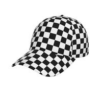 JUZGTSIT White Black Check Plaid Baseball Cap Adjustable Full PrintHat Dad Hat Washed Hip Hop Dad Hat Golf Cap pattern118