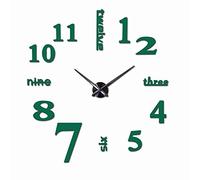 JuZi Store 3d Wall Clock,mengwen Modern Diy Frameless Mirror Sticker Digital Large Clocks Big Watches For Kitchen Home Office Sticker Art Decor Creative Mute Removable Decoration (Color : Green)